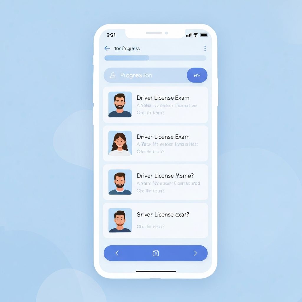 Interface do aplicativo Vou Dirigir mostrando simulado de prova