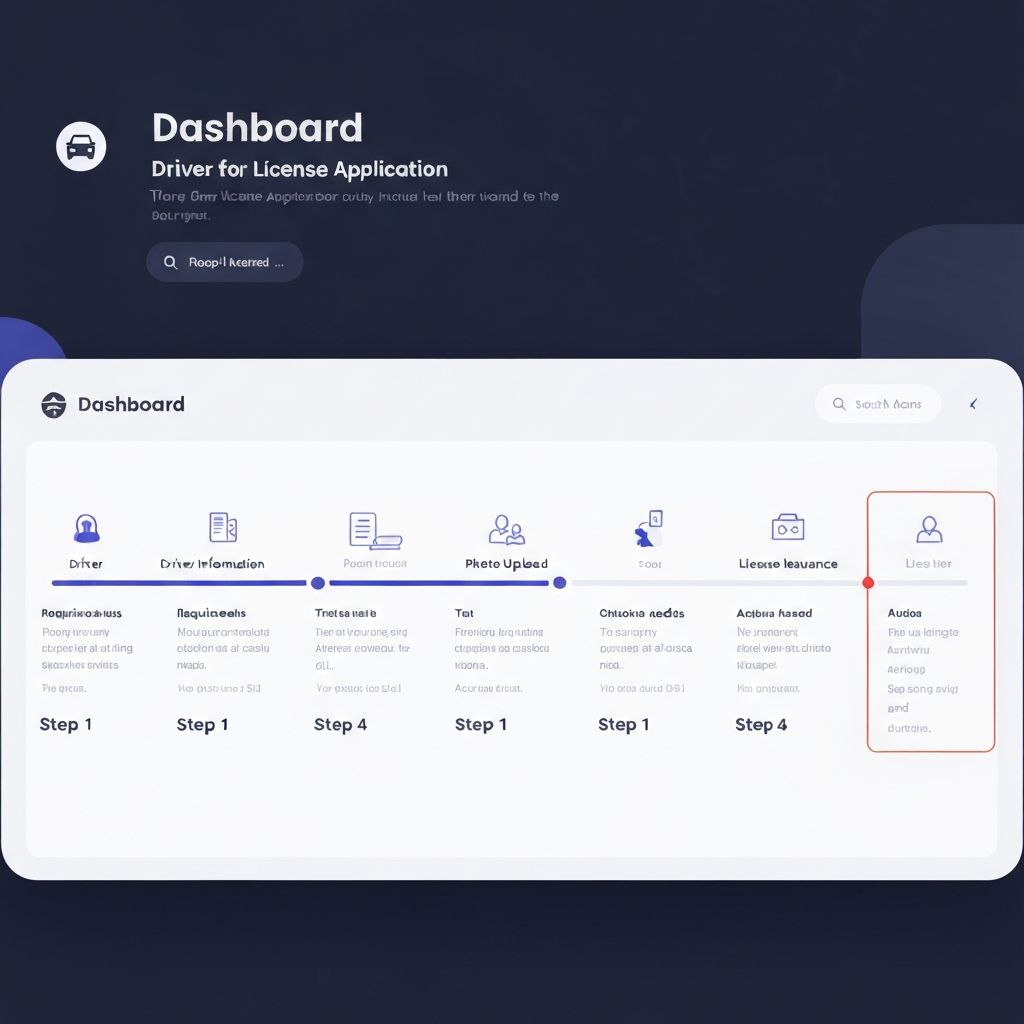 Dashboard do Vou Dirigir mostrando o progresso do processo de habilitação